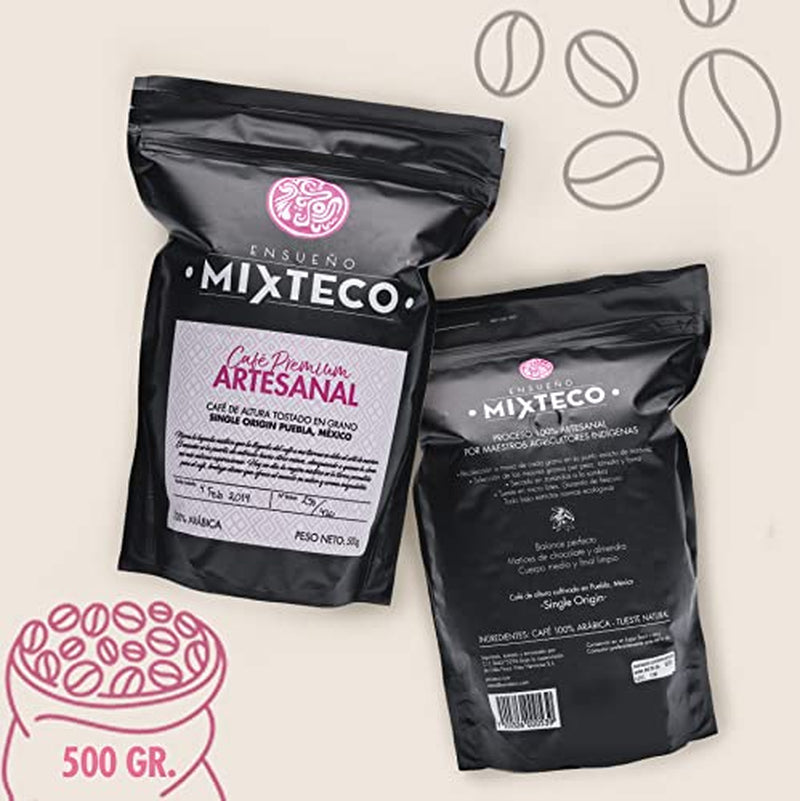 Grains de café Arabica torréfiés | 500 g aux notes de cacao et d'amandes | D'un torréfacteur traditionnel | Goût délicat