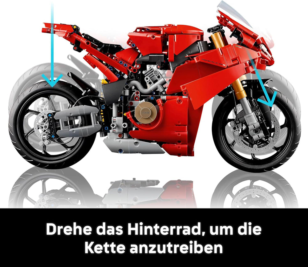 LEGO Technic Ducati Panigale V4 S Motorrad, baubares Motorradmodell, Bausets für Erwachsene, Männer und Frauen, ab 18 Jahren, Geschenkidee für Fans von Ducati und Motorrädern 42202