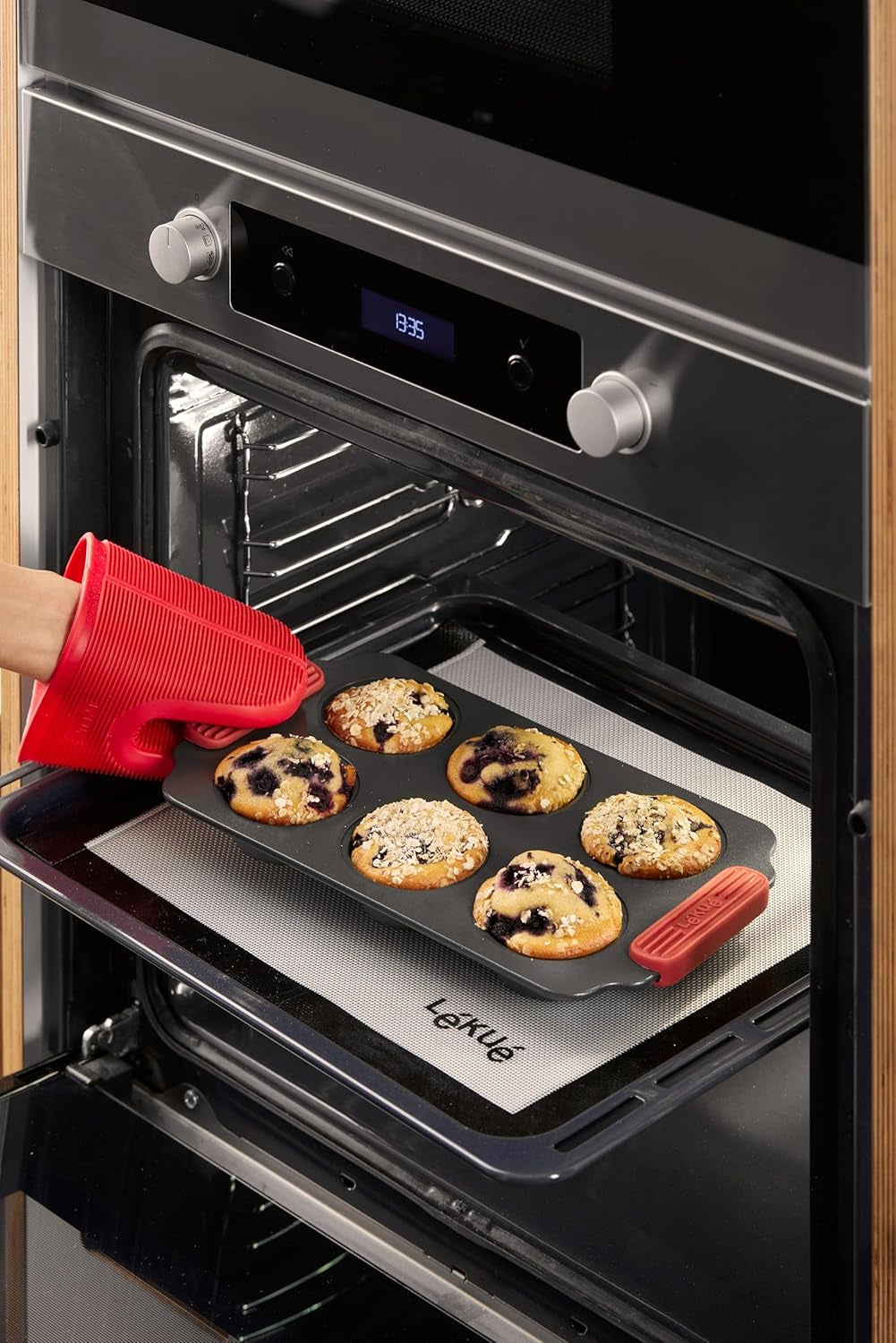 Lékué Muffin-Backform, Antihaftbeschichte, Metall, 6 Mulden Moules et plaques à pâtisserie Naty Shop