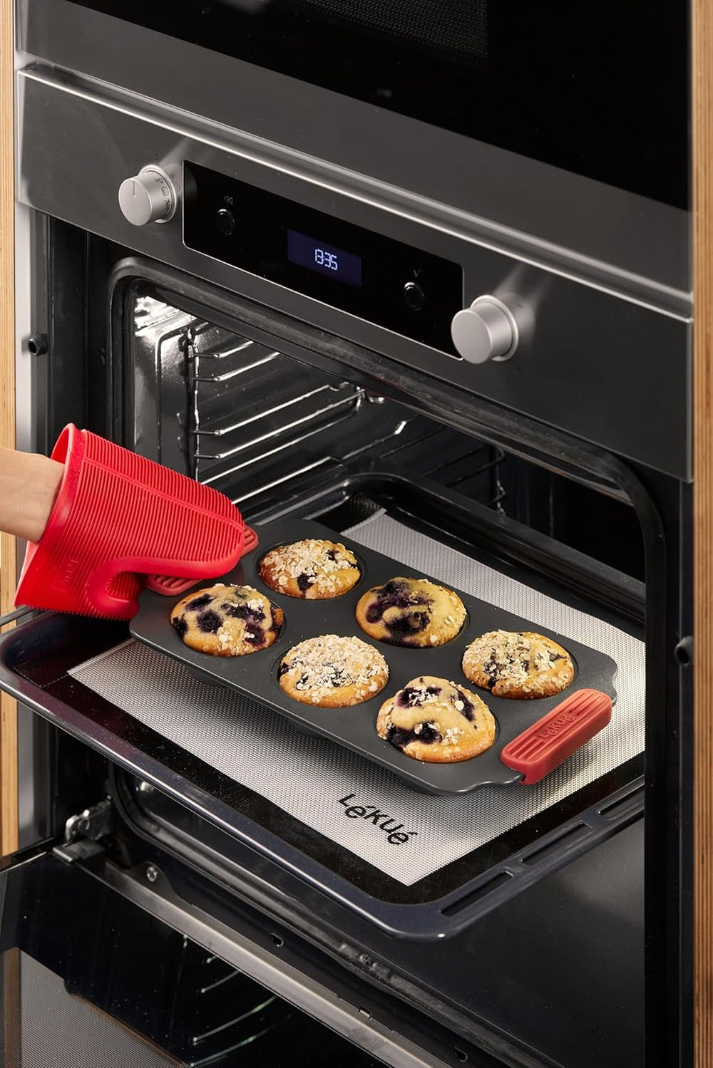 Lékué Muffin-Backform, Antihaftbeschichte, Metall, 6 Mulden Moules et plaques à pâtisserie Naty Shop