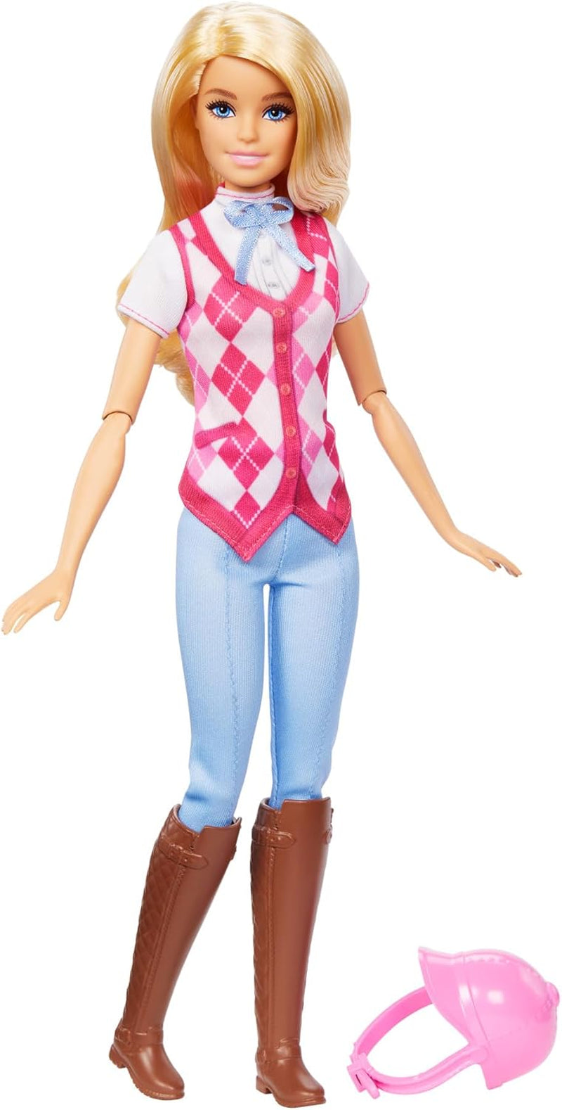 Poupée Barbie Malibu et accessoires de Barbie Mysteries : The Secret Horse Adventure, comprenant une poupée mannequin, une tenue d'équitation et un casque amovibles, HXJ38