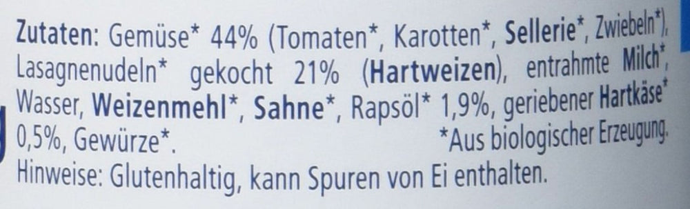 Hipp Pasta Bambini - Lasagne aux légumes, pack de 6 (6 X 220 g) Mère et Enfant Naty Shop