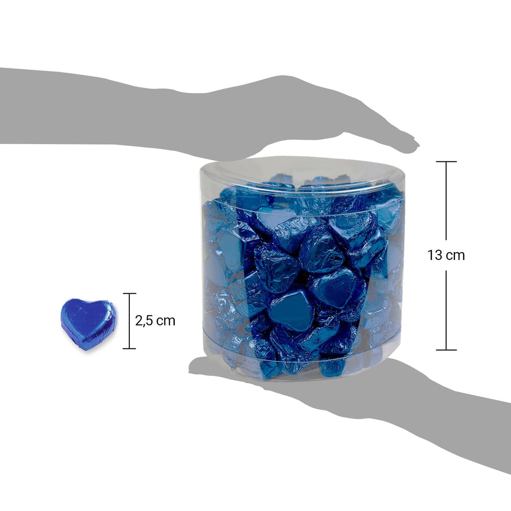 Günthart 150 cœurs en chocolat bleu fourrés au nougat | Pingouins à la crème de nougat | Coeurs de pingouin au chocolat bleu | Concours | Coeurs de chocolat bleu | Pingouin (1,2 kg)