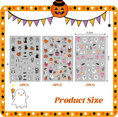 Autocollants pour ongles Halloween, 8 feuilles d'autocollants pour ongles Halloween, autocollants pour ongles, nail art, breloques pour ongles, accessoires pour ongles, design de Noël, Noël (type A)