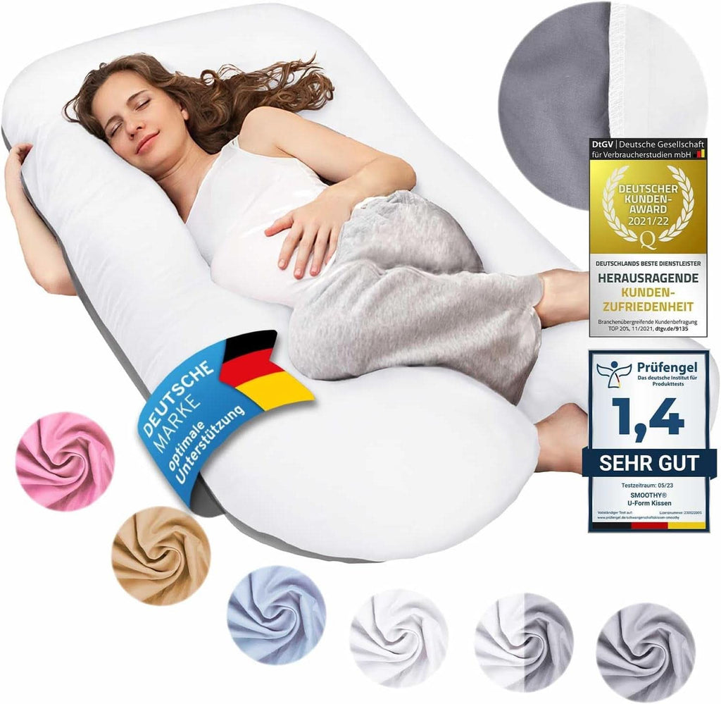 Pernă de sarcină SMOOTHY XXL, perna multifunctionala, Classic XXL, 150 X 80 cm, roz Accesorii Hrana si Alaptare Bebe Naty Shop Duo Classic XXL 150 X 80 Cm