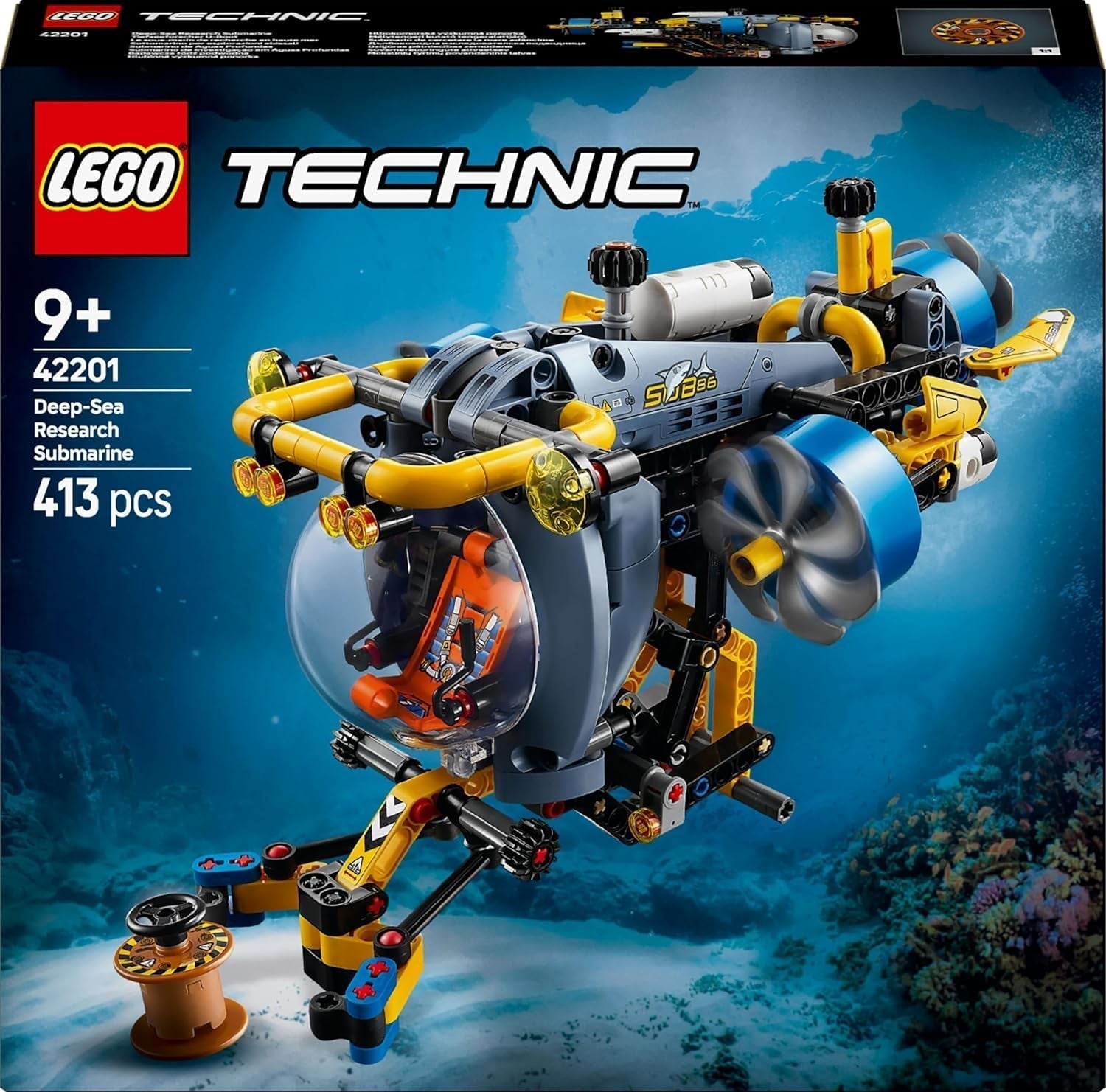 LEGO Technic Deep Sea Explorer Jouet de construction sous-marin pour enfants de 9 ans, garçons et filles, idées de cadeaux d'anniversaire créatives, véhicule à construire avec hélices rotatives 42201 Ensembles de construction Besuche den LEGO-Store