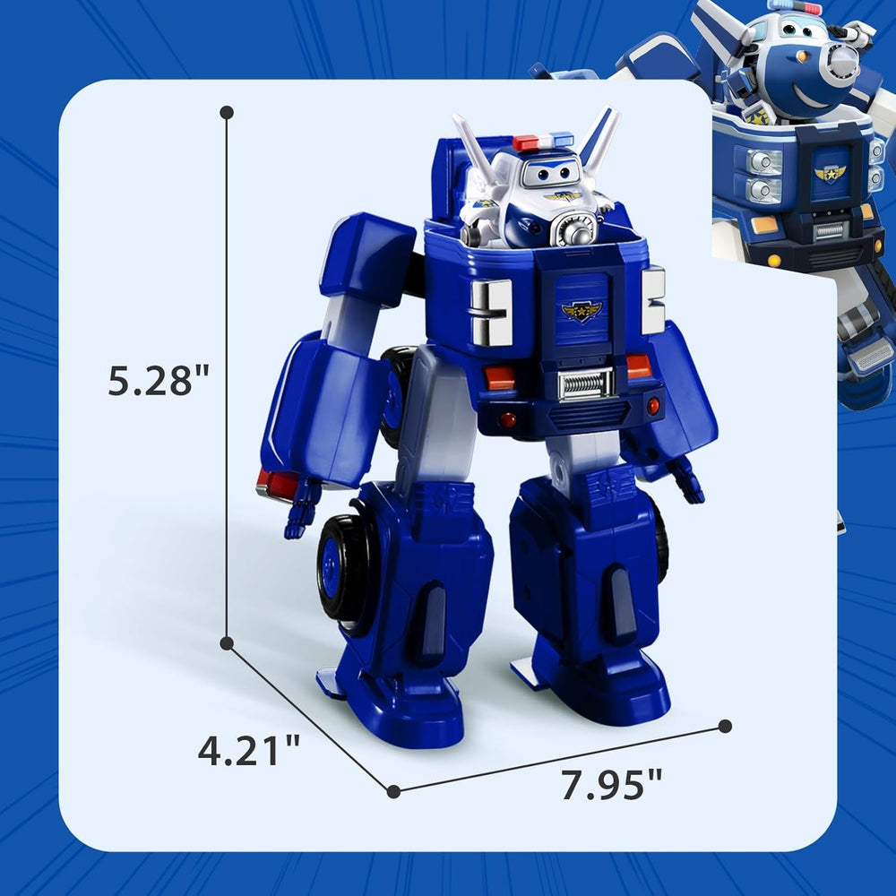 SUPER WINGS - VÉHICULE ROBOT CONVERTIBLE "PAUL'S CRUISER" 18 Cm + 1 FIGURE 5 Cm - Jouet voiture et avion Transform-A-Bots de la série animée - Jouets pour enfants à partir de 3 ans Figurines Naty Shop