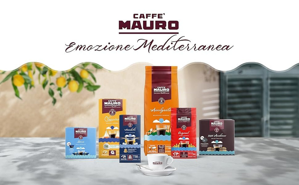 Caffè Mauro Torrefazione Kaffeekapseln Espresso Original, Intensität 10/10-50 Kapsel aus Aluminium - Compatible avec Nespresso* Haushalts-Espressomaschinen - Hergestellt en Italien