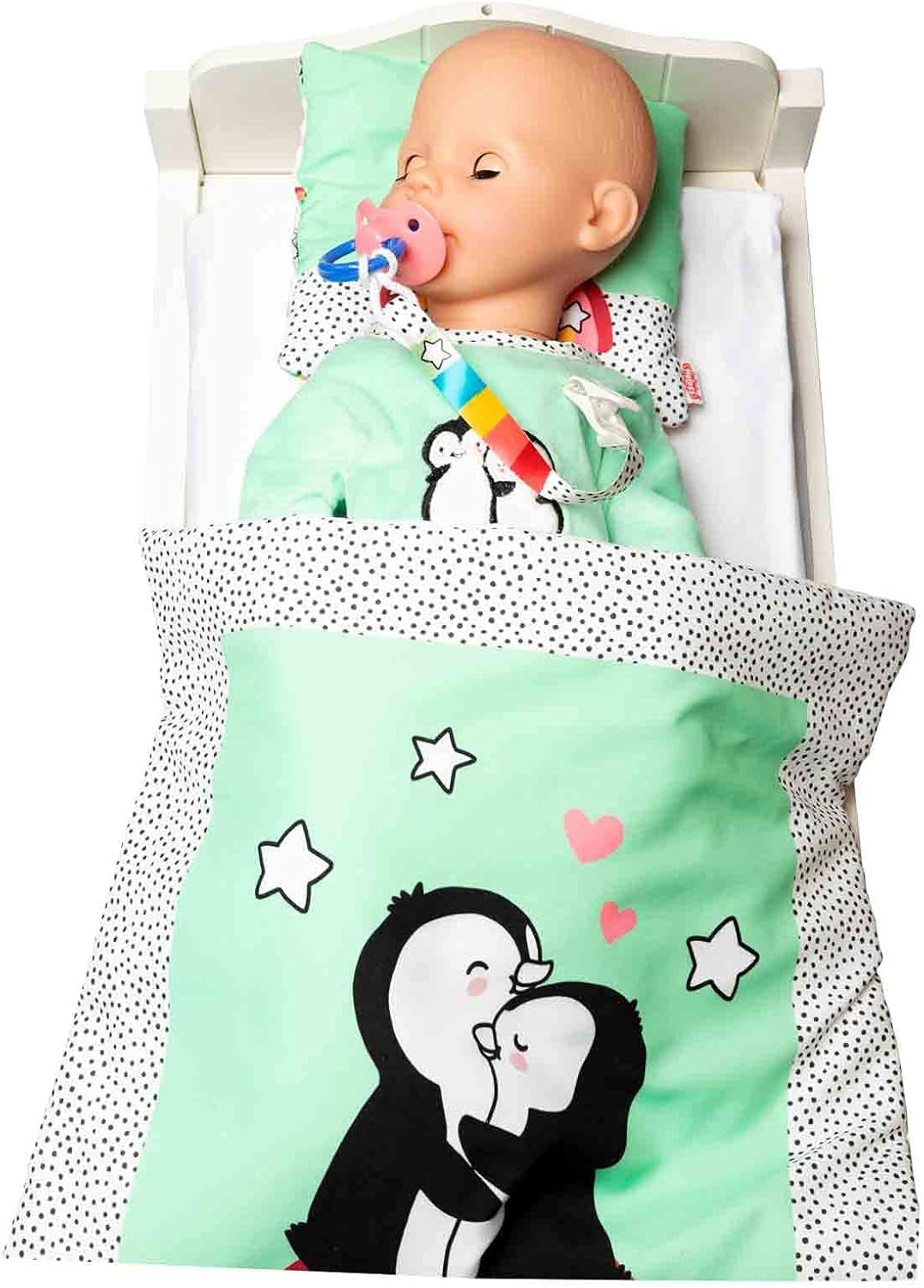Heless 2181 - Barboteuse pour chiots au design Pinguin Pünktchen, en velours doux avec adhésif de haute qualité, taille 35 - 45 cm