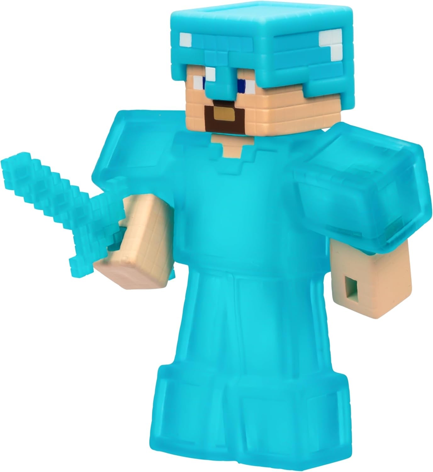 Heroes of Goo Jit Zu - figură Minecraft extensibilă - Steve cu armură și sabie de diamant, umplutură Goo super elastică cu element de diamant ascuns în interior, extensibilă până la trei ori dimensiunea Action figures Naty Shop