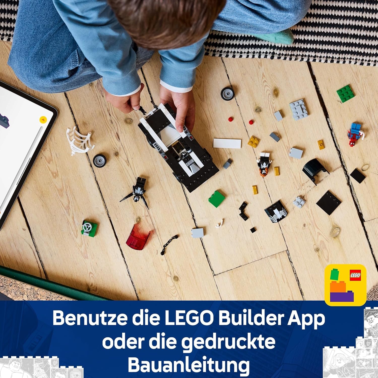 LEGO | Marvel Spider-Man Mech contre. Venom Muscle Car - Jeu de voiture avec 3 figurines Superhelden - Modèle de voiture avec Shootern - Conçu pour les jeunes et les filles à partir de 7 ans 76309