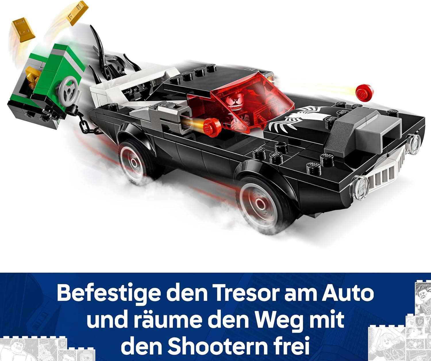 LEGO | Marvel Spider-Man Mech contre. Venom Muscle Car - Jeu de voiture avec 3 figurines Superhelden - Modèle de voiture avec Shootern - Conçu pour les jeunes et les filles à partir de 7 ans 76309