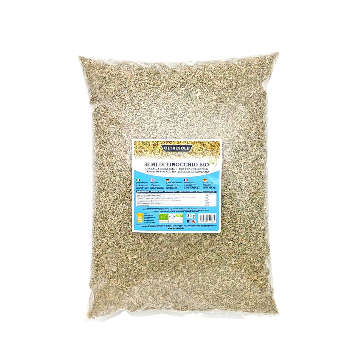 Graines de fenouil biologiques 3 kg Graines entières biologiques idéales pour les tisanes digestives et les recettes parfaites pour la pâtisserie Taille pratique