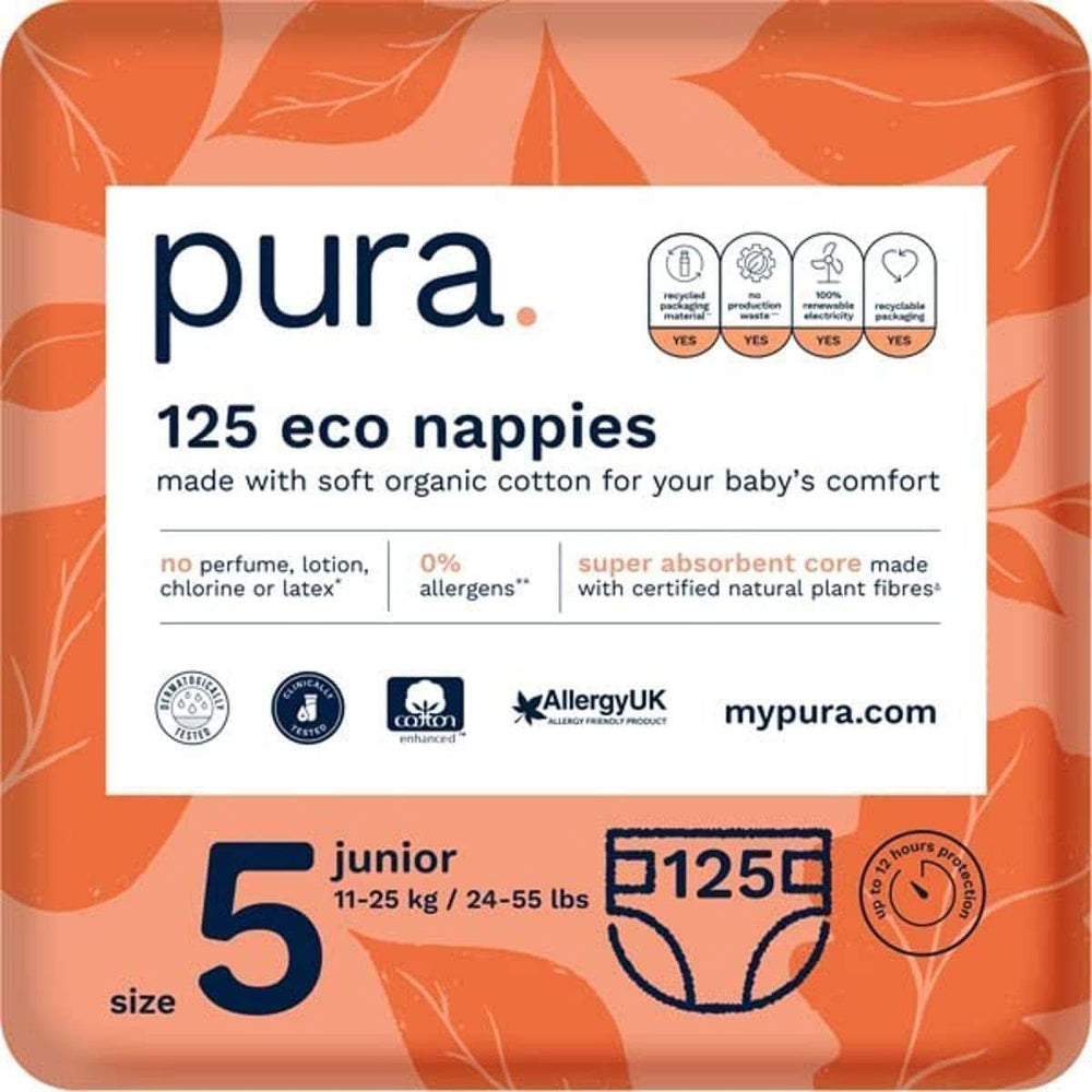 Scutece eco, EU Ecolabel, piele sensibilă, bumbac, hipoalergenic Mama si Copilul Naty Shop 5 (125 buc)