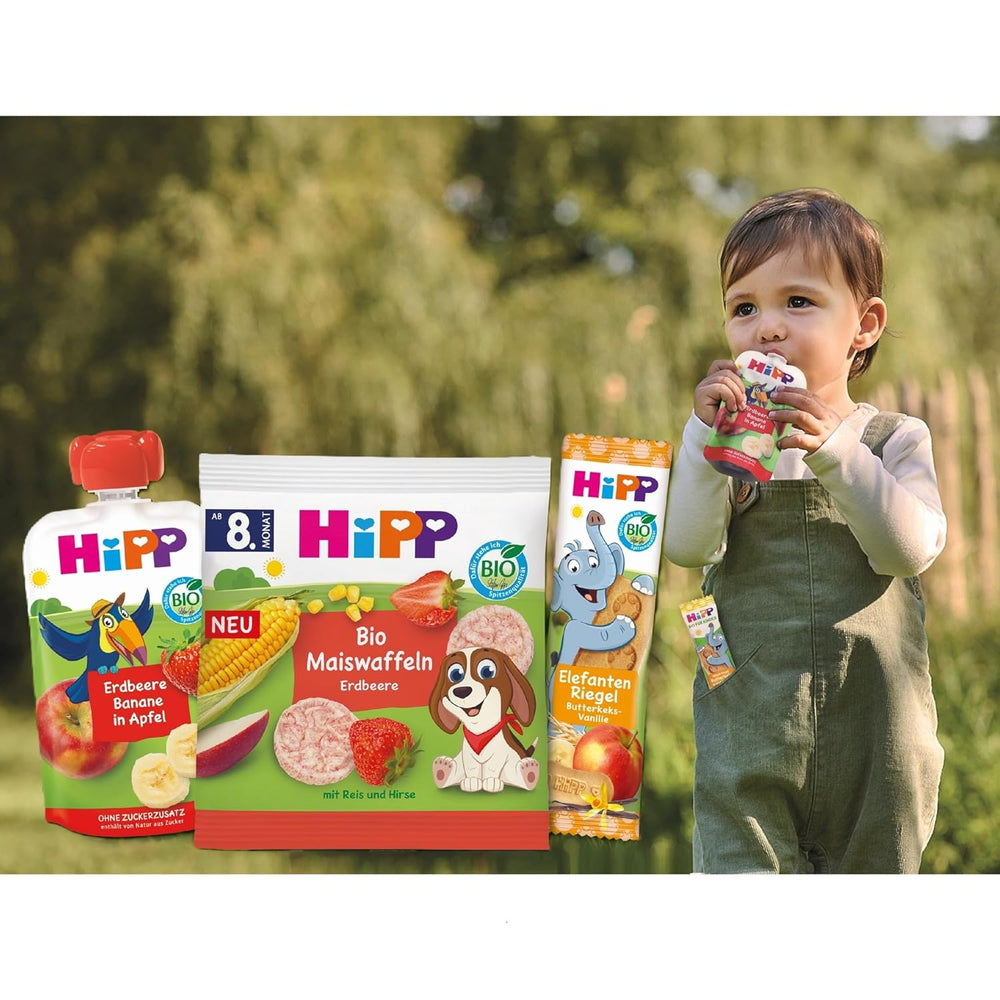 HiPP Bio Quetschie Kiwi in Birne-Banana - Charlie Zebra (8 x 100g), à partir de 1 an, 100% purée de fruits, sans sucre, végétalien, dans la meilleure qualité biologique (Packung mit 2)