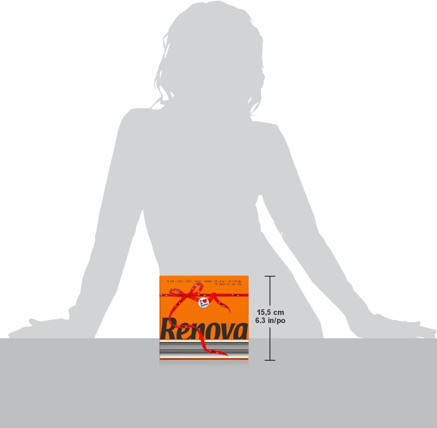 Serviettes en papier Renova, étiquette rouge orange - 70 serviettes