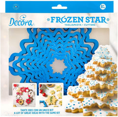 0255250 Lot de 8 emporte-pièces Ice Star Tree, en plastique, le set idéal pour les décorations en pâte à sucre ou gumpaste, fabriqué en Italie, design original. Paquet de 8 pièces.