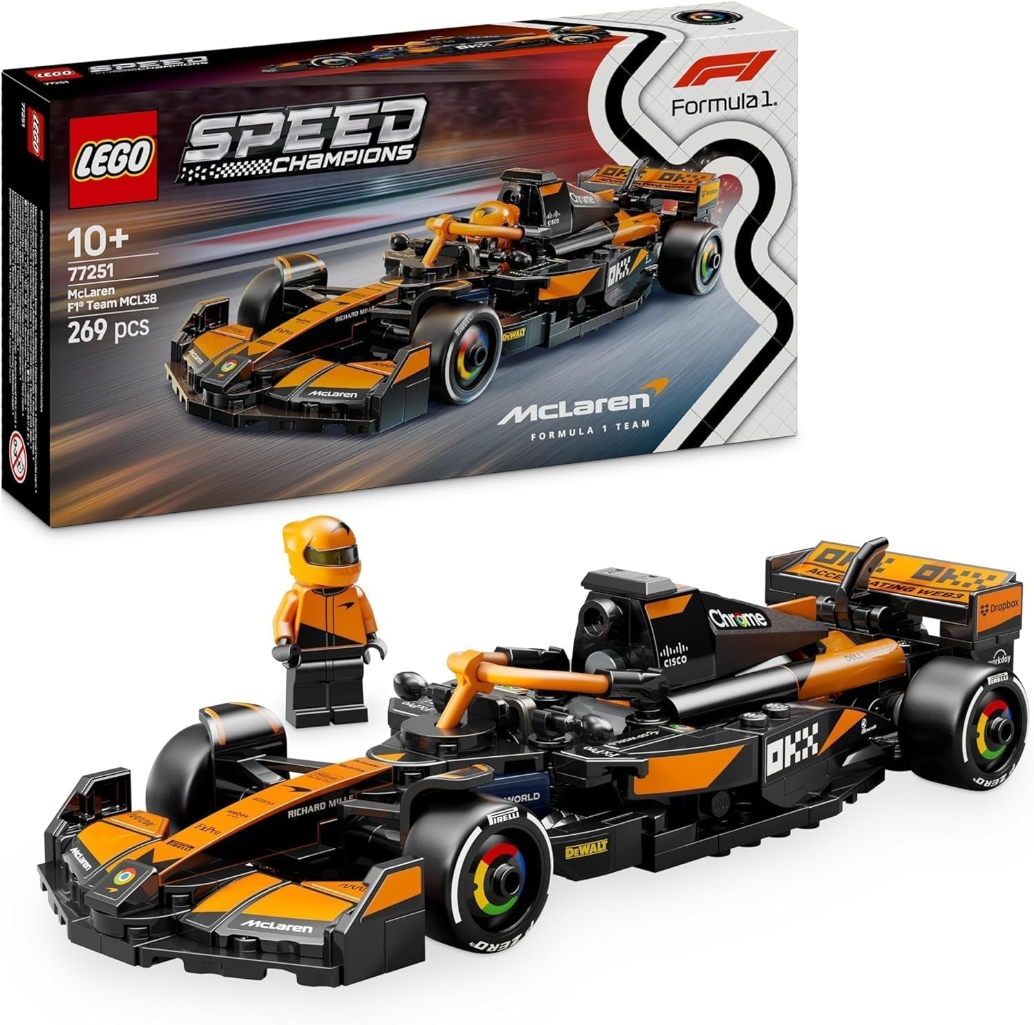 LEGO Speed Champions Voiture de course Mercedes-Amg F1 W15 - Jouet figurine de Formule 1 - Modèle de voiture à collectionner et à construire - Cadeau pour garçons et filles à partir de 10 ans ou fans adultes 77244 Ensembles de construction Besuche den LEGO-Store Mclaren F1 Team Mcl38 Race Car 77251