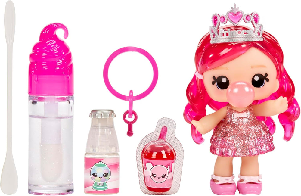 Yummiland Lip Gloss Doll - Roxie Crystal Candy - Y compris un kit de brillant à lèvres DIY, Geeignet für Kinder ab 4 Jahren, Rosa, série 2