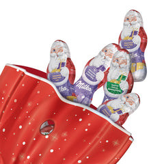 Milka Mini Santas – Mélange de lait alpin, crème de lait et noisettes dans un emballage individuel festif – 120g
