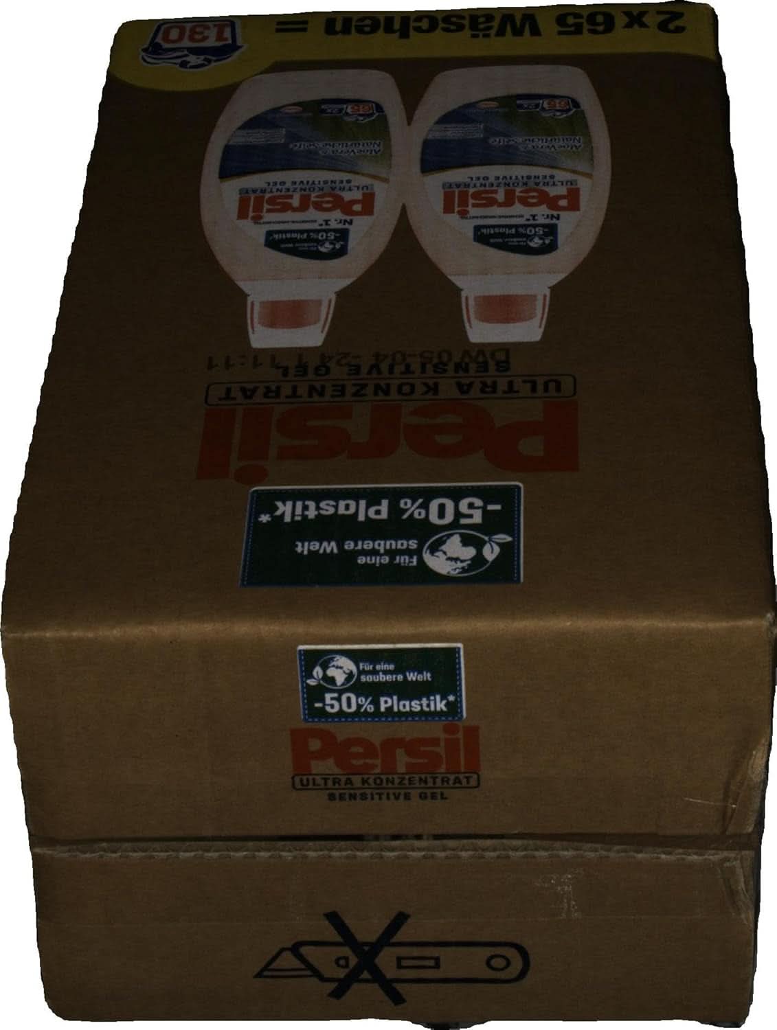 Persil Ultra Concentrate Sensitive Gel (130 lavages), Lessive liquide pour allergies et bébés dans un flacon plus petit pour moins de plastique, Élimine les taches difficiles, Testés dermatologiquement Détergents à lessive Naty Shop