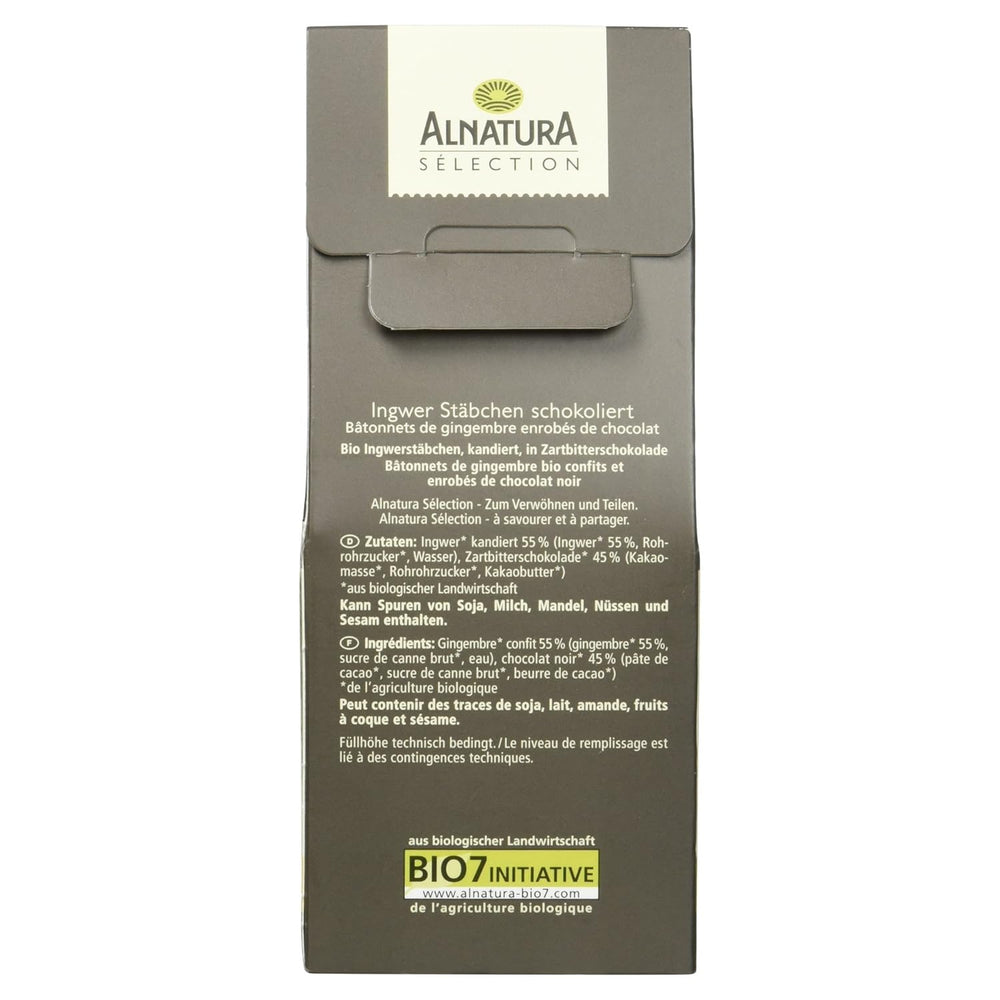 Barres de gingembre enrobées de chocolat bio Selection, 90g
