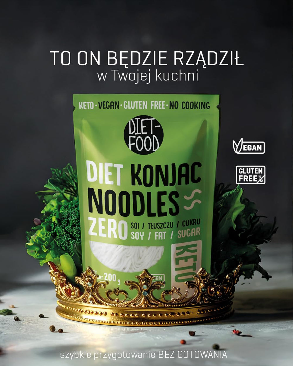 Nouilles Shirataki diététiques | Nouilles Konjac à faible teneur en glucides | 200 grammes de repas végétalien faible en calories, sans gras, sans soja, sans gluten, nouilles diététiques solubles dans l'eau