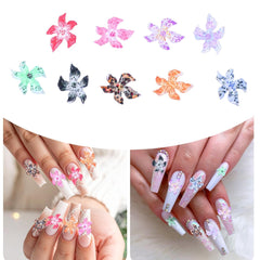 50 pcs 3D fleurs ongles breloques à ongles Bunt Gelee Weich Kleber Lilie fleur fleur de lys fleur d'hibiscus Zubehör Nageldesign Eis Kristall Geprägt Farbverlauf Lilien Für Mädchen Frauen DIY Basteldekoration
