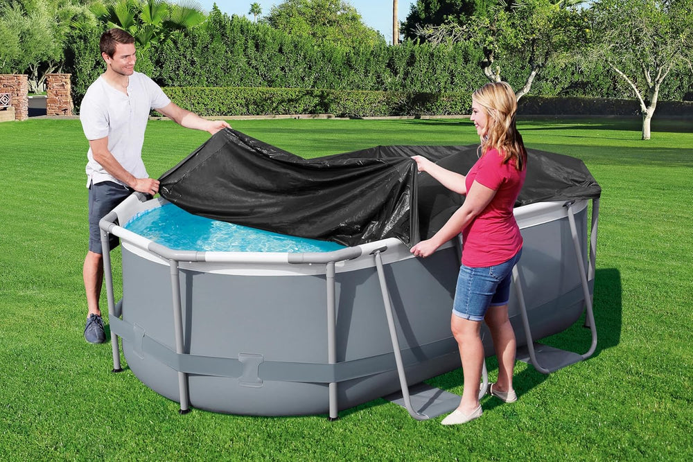 Bâche PVC Bestway 305 x 184 cm, noire, ovale