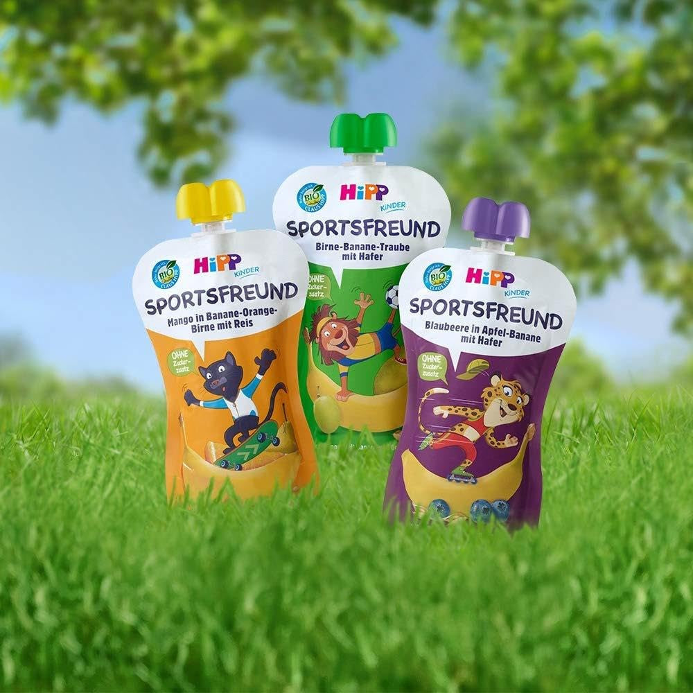 Sachets à presser Hipp, fruits 100% bio sans sucre ajouté, 6 X 120 grammes Mère et Enfant Naty Shop