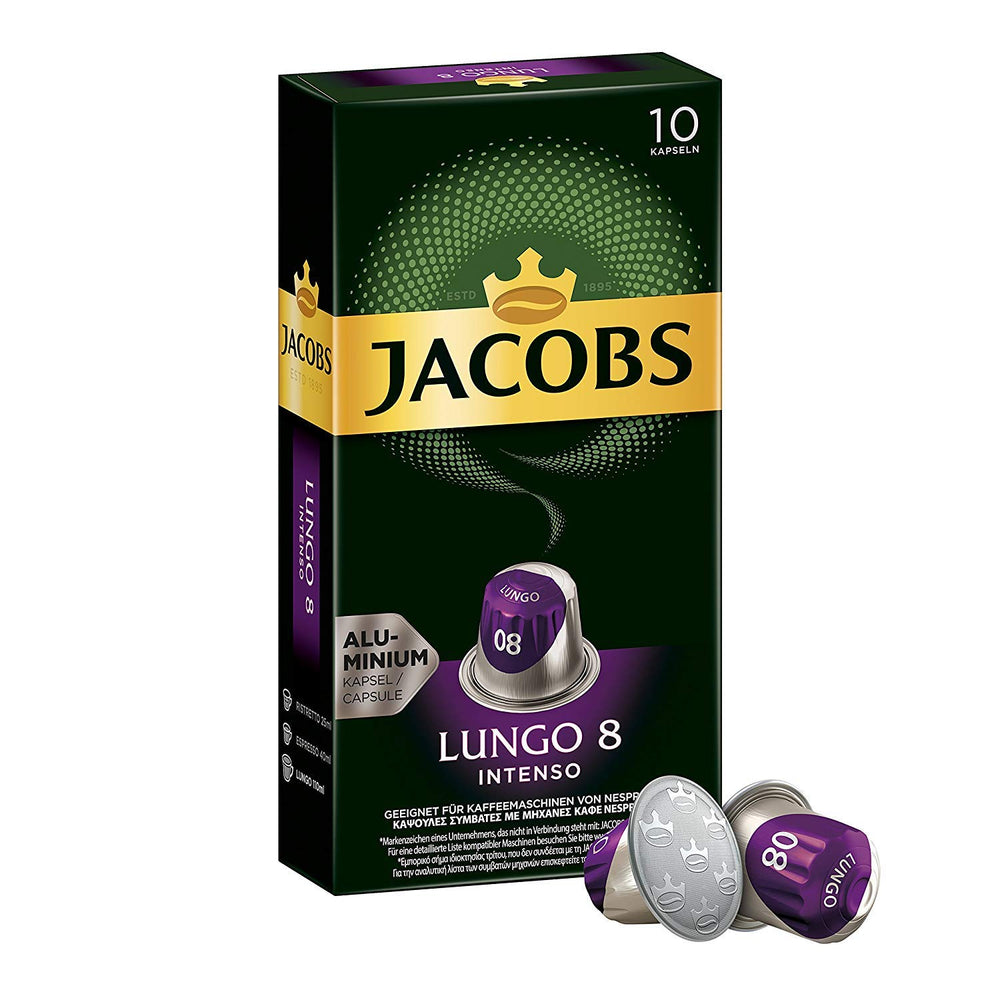 Capsules de café Lungo Intenso, intensité 8 sur 12, 200 capsules compatibles Nespresso®*, 10 x 20 tasses & Capsules de café Lungo Intenso, intensité 8, 100 Nespresso®* 10er Pack, 10 x 10 tasses