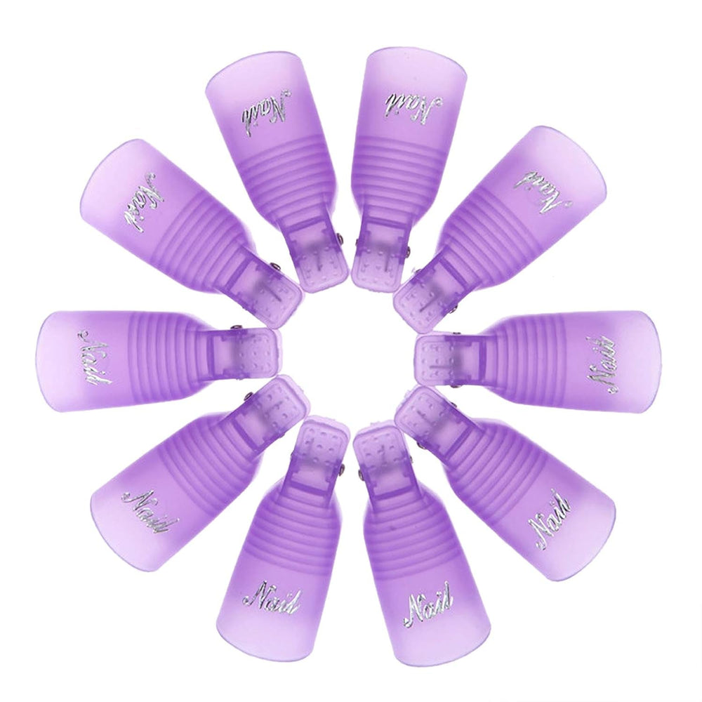 Hanyousheng Nagellackentferner Clips, Nagel Clips,10 Stück Schwarz Nagelclips, Nagel Klammer, Nails Art ​Gel Cap, Soak off Clip Cap UV Gel Poliermittel Entferner Wrap Nail Tool