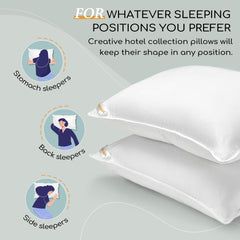 HARBOREST Oreiller de lit de couchage, 2 pièces, peluche de luxe, oreiller alternatif, idéal pour les dormeurs sur le côté et sur le dos, collection hôtelière, oreiller, taille standard/queen, 50,8 x 66 cm Naty Shop Oreillers standards