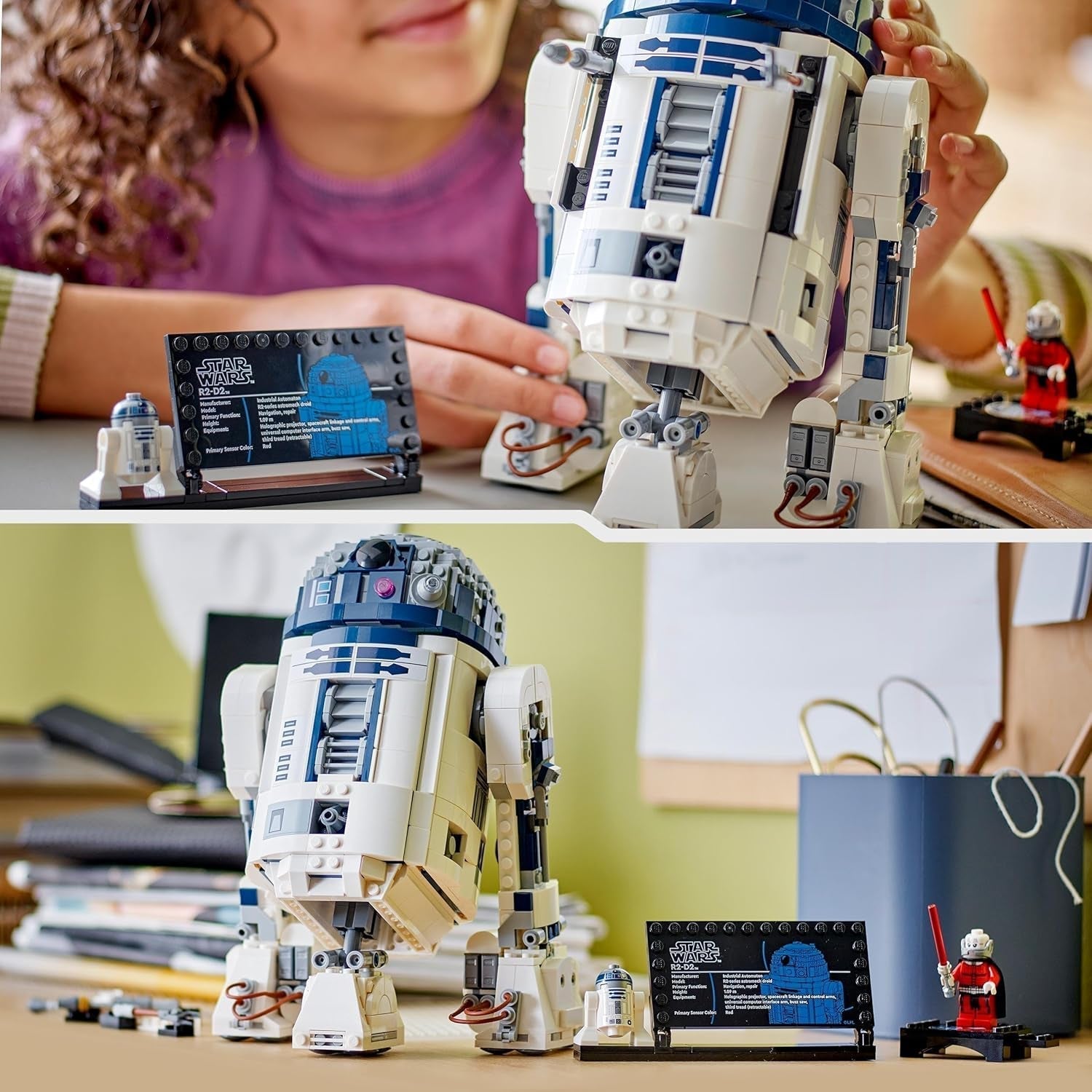 LEGO Star Wars R2-D2 Ensemble de modèles pour enfants, garçons et filles, figurine de droïde à construire avec figurine du 25e anniversaire de Dark Malek et plaque de décoration, idée cadeau de collection 75379 Ensembles de construction Besuche den LEGO-Store