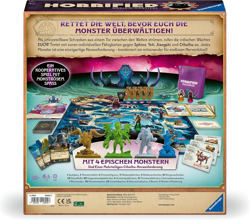 Ravensburger 22892 - Horrifié : Le Monde des Monstres - Jeu de société coopératif et addictif à partir de 10 ans pour des soirées de jeux entre amis ou en famille pour 1 à 5 fans d'Horrifié