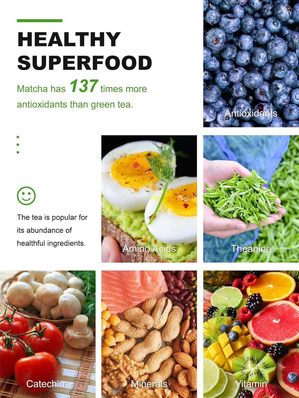 Teelux Matcha pulbere de ceai verde de ceremonie 100 g, vegan, pulbere de ceai verde Matcha premium vibrant, 100% frunze de ceai pure măcinate cu piatră, prima recoltă