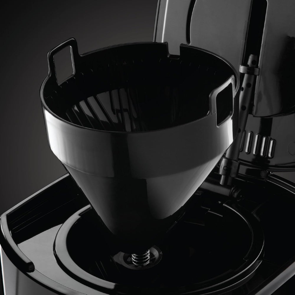 Russell Hobbs Luna Grey Cafetière [minuterie numérique, pomme de douche pour une extraction et un arôme optimaux] (1 à 12 tasses, carafe en verre 1,5 L, plaque chauffante, 1000 W) Cafetière à filtre 23241-56