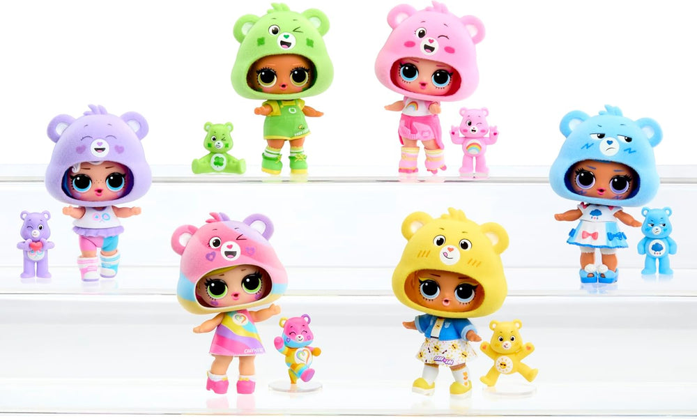Mdr Surprise ! Loves Care Bears Tots - Comprend 1 poupée avec tenue et accessoires, une boule d'ours en peluche, un emballage caché, 6 poupées à collectionner