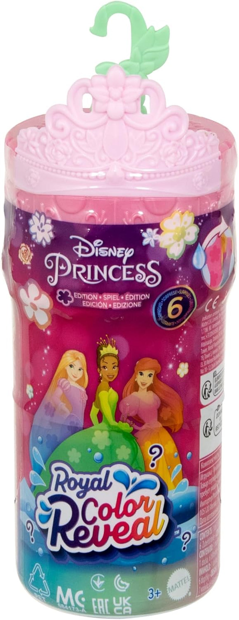 Mattel Disney Princess Royal Color Reveal Petite poupée avec 6 surprises, y compris une bague parfumée et 4 accessoires (les poupées peuvent varier), série Garden Party HRN63