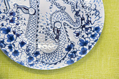 Service de table Excelsa Zen, 18 pièces, céramique, blanc et bleu