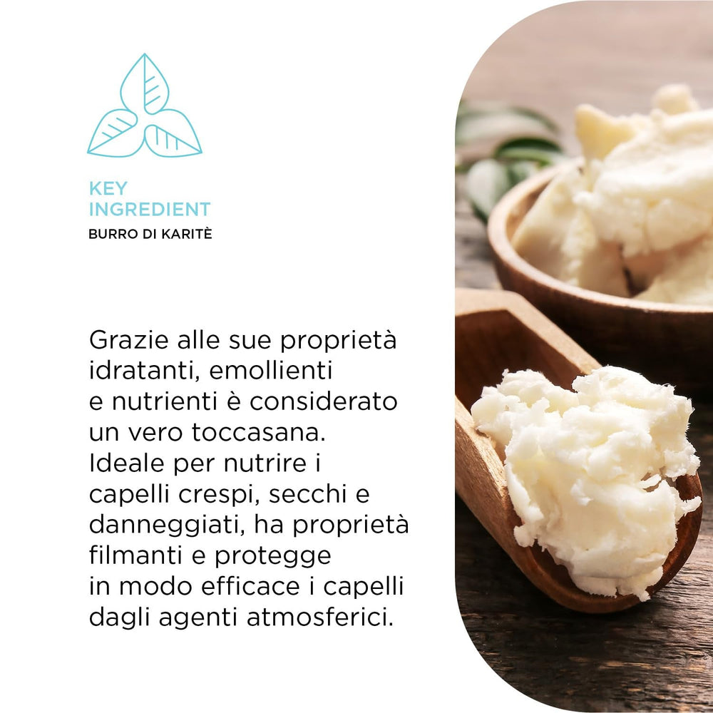 Kemon - Nourish Mask, masque nourrissant pour cheveux cassants, secs et bouclés, à base de beurre de karité, favorise le démêlage, pour cheveux doux, 200 ml Naty Shop Hair Mask