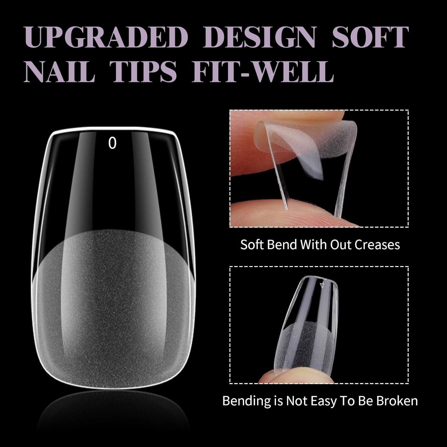 Faux ongles courts ballerine, 500 pièces, colle sur 12 tailles, ongles artificiels, Gel doux et court, couverture complète, pointes pour ongles en Gel courts S