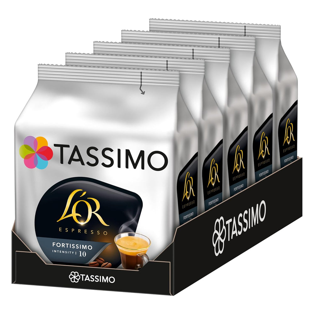 Tassimo Kapseln L'OR Espresso Fortissimo, 5 x 16 dosettes, 80 Kaffeekapseln
