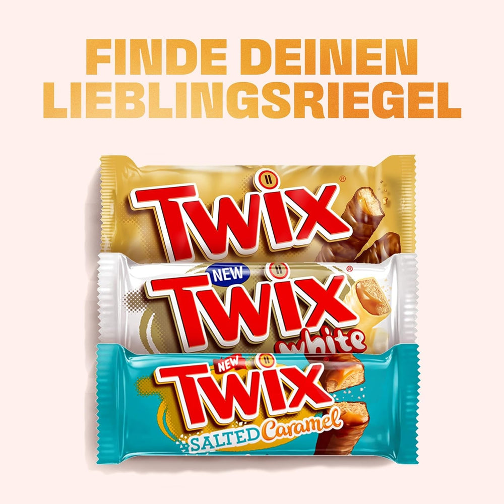 Batoane de ciocolată Twix cu caramel sărat | Pachet vrac de ciocolată | 30 de batoane duble (30 x 46g)