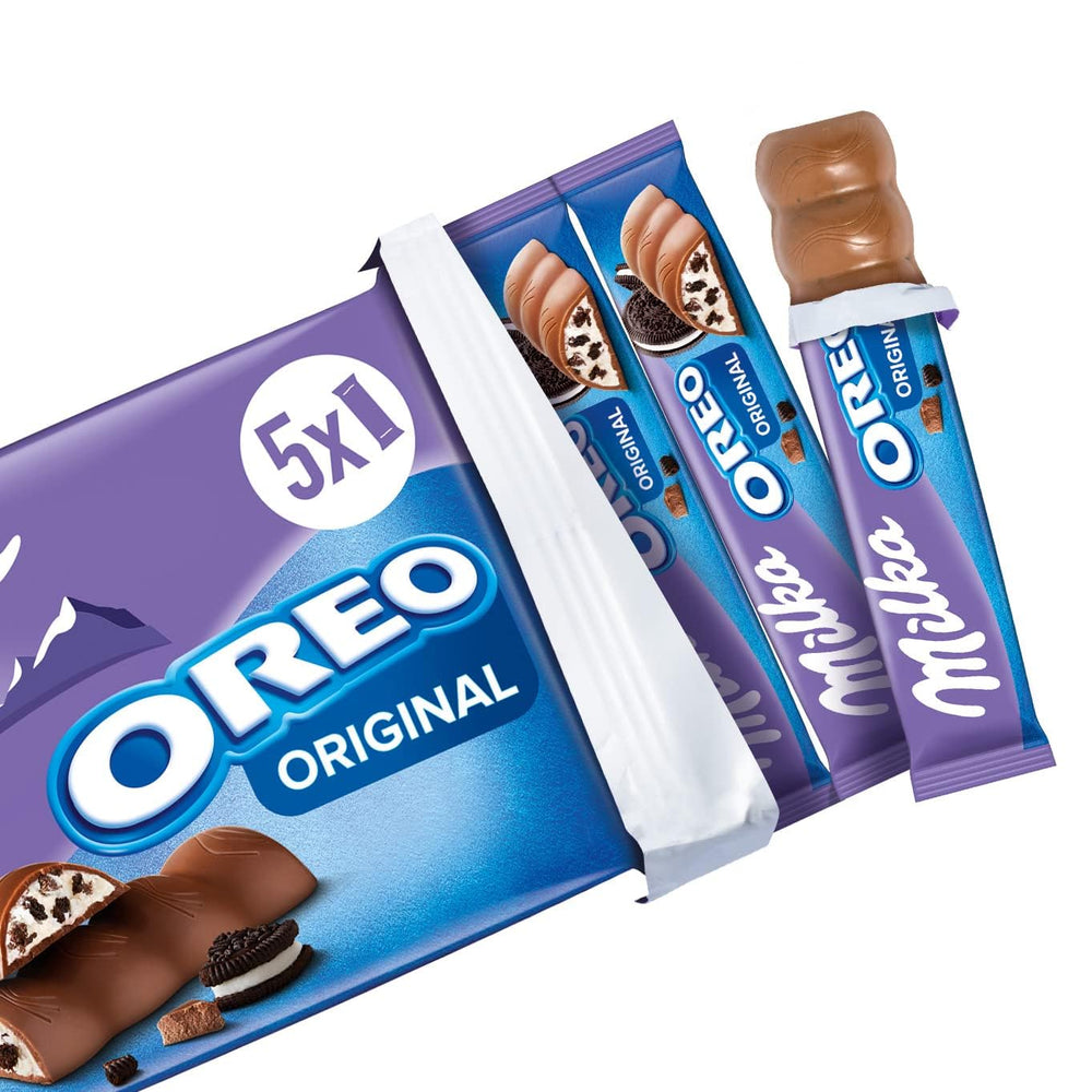 Barres Milka & OREO – Chocolat au lait alpin avec morceaux croquants de biscuits OREO à la crème de lait – 13 x 185g