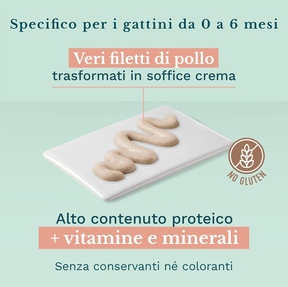 Nourriture humide pour petits chats à la crème de poulet et au poulet - Nourriture humide pour petits chats - Nourriture humide pour chats à la crème de poulet, sans céréales, riche en protéines, vitamines et minéraux (20 sachets x 150 g)