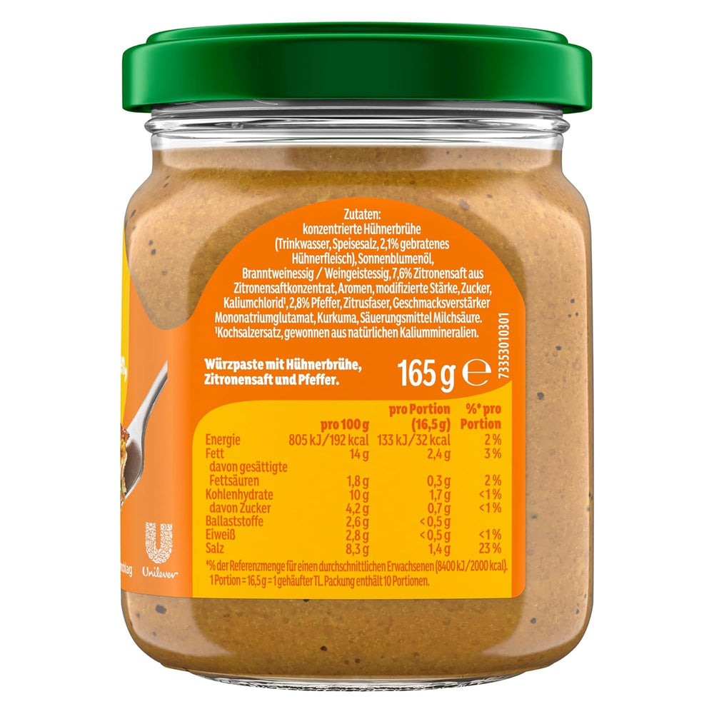 Knorr Schnell gewürzt Kochpaste Gebratenes Hühnchen, Zitrone & Pfeffer einfach & schnell für einen besonders intensifven, geballten Gesmack 165 g