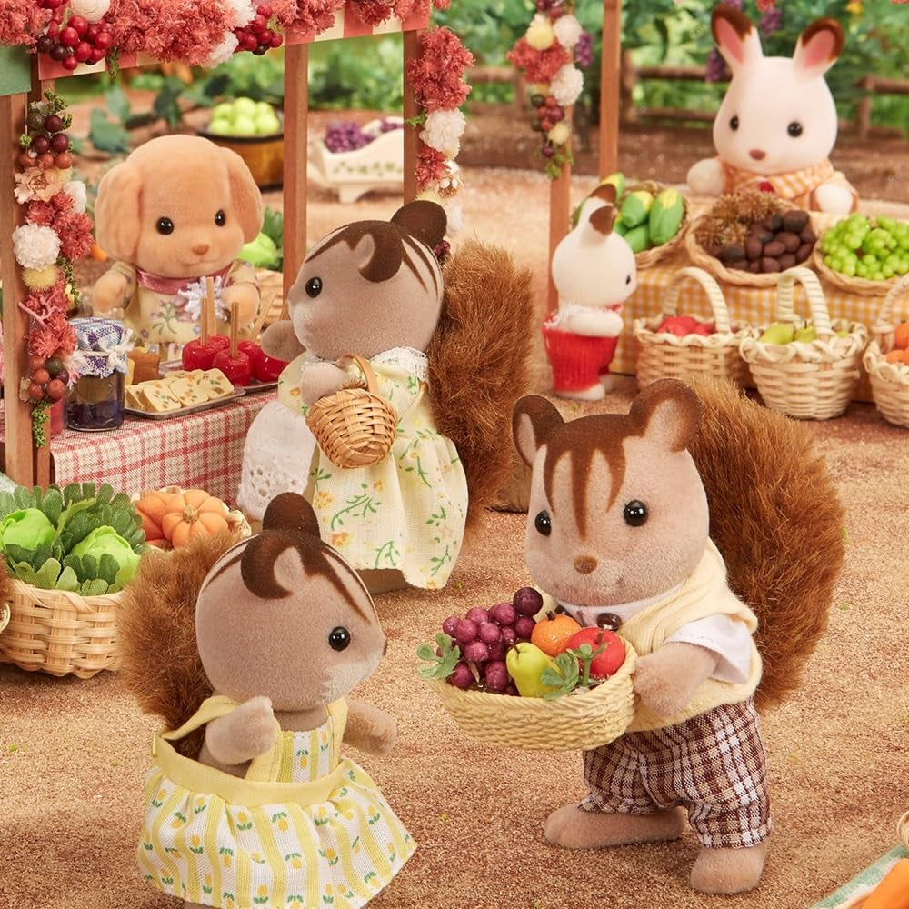 Sylvanian Families L4172 Famille d'écureuils en noyer - Figurines de maison de poupée