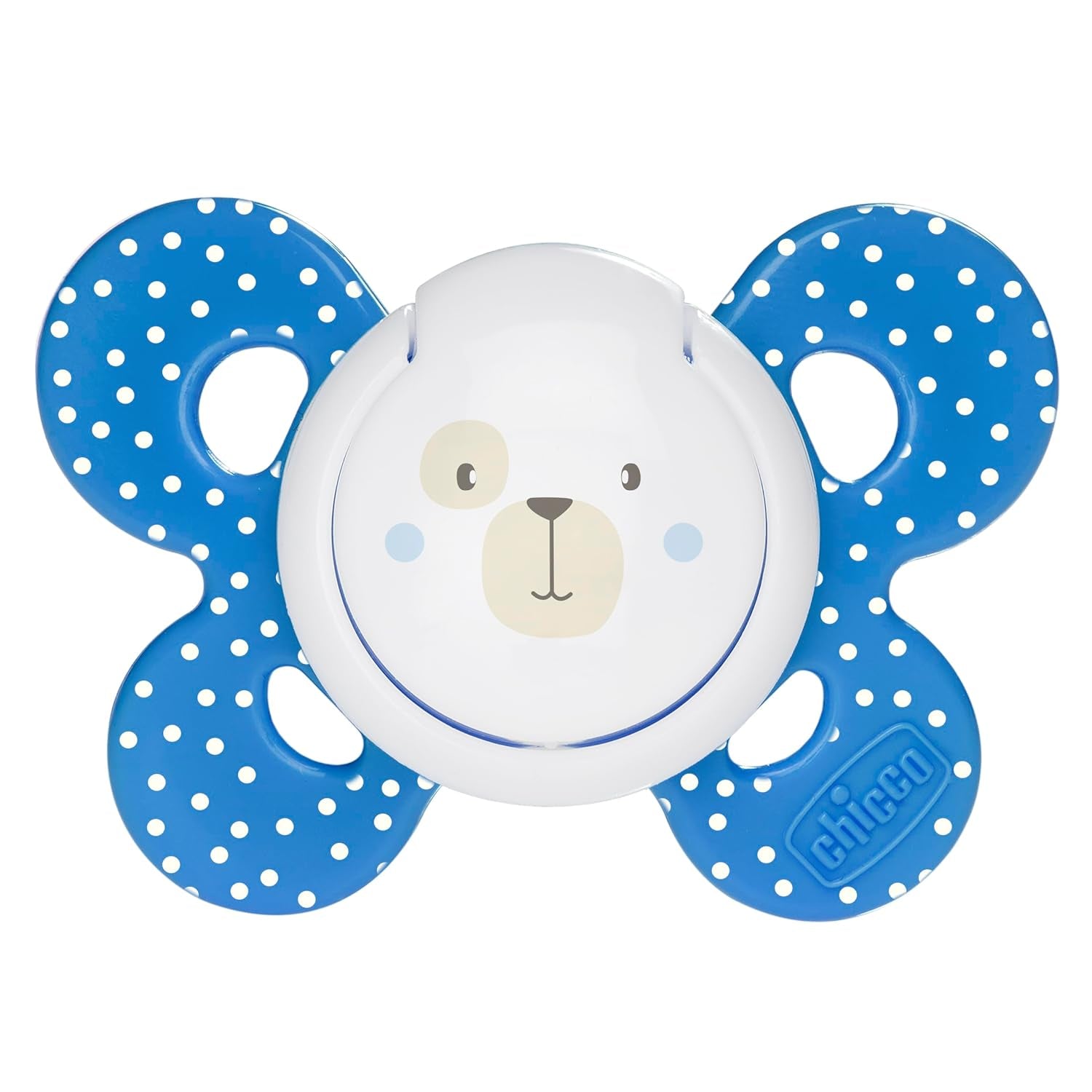 Chicco PhysioForma Comfort Sucette 6-16 mois, 1 pièce, Sucette avec tétine en silicone, soutient la respiration physiologique et favorise le développement buccal correct, Bleu