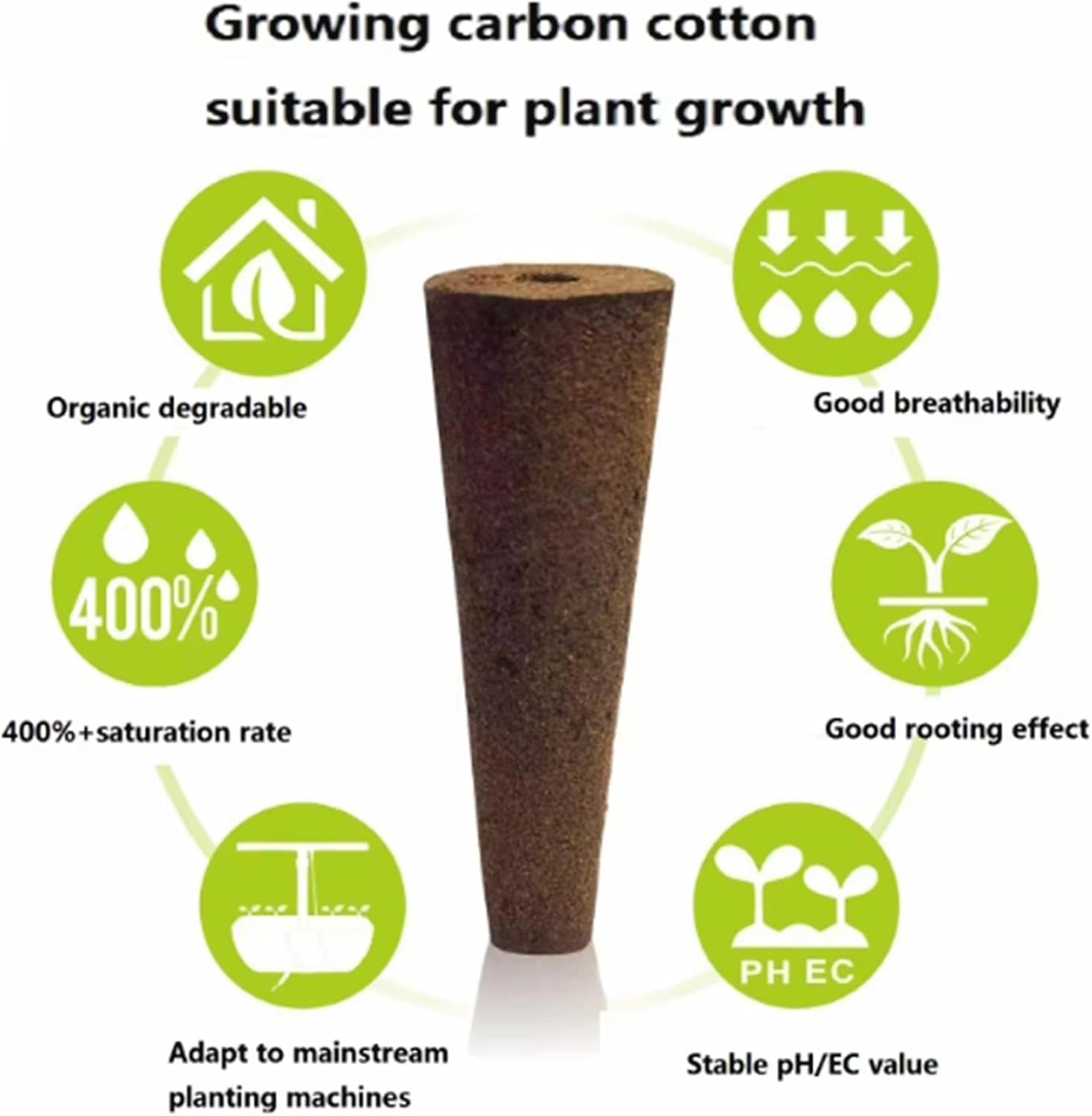 50 éponges de culture de remplacement, tubes d'établissement de semences, bouchons d'éponge de culture de racines, kits de culture hydroponique pour systèmes de culture hydroponique, culture hydroponique d'intérieur, jardin